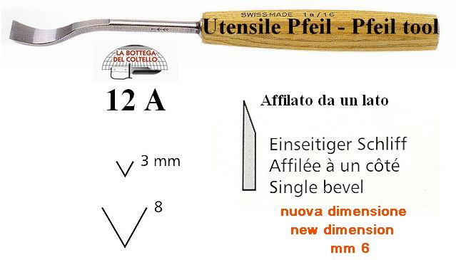 Sgorbia legno 12A/6 angolo 60�
