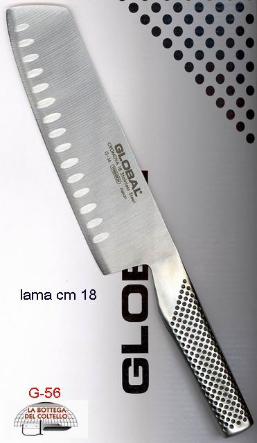 Fluted Global Nakiri knife
