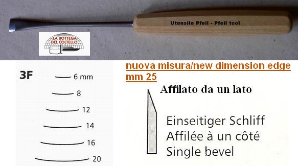 Sgorbia legno curvatura 3F/25 Pfeil