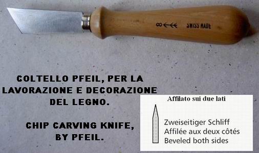 Pfeil coltello intaglio legno Kerb 8 