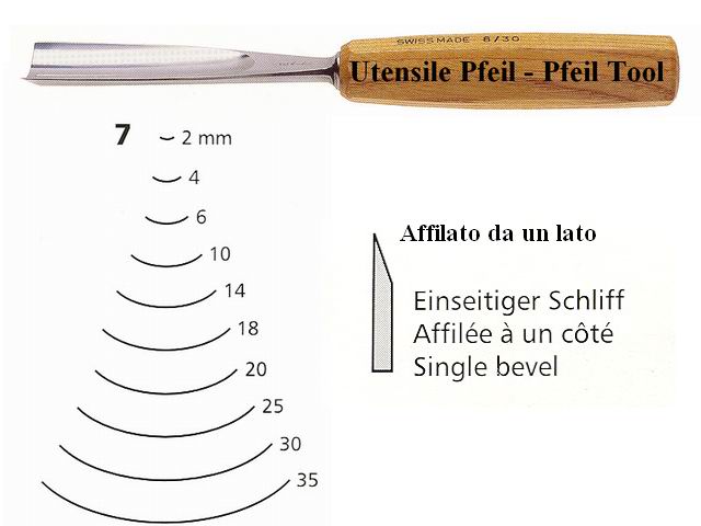 Pfeil straight gouge 7/35 curved edge