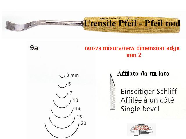 Sgorbia legno curva 9A/2 Pfeil Svizzera
