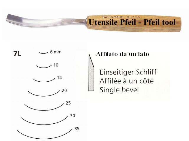 Sgorbia legno curvatura 7L/35 Pfeil Svizzera