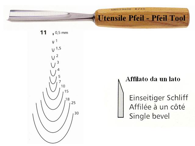 Pfeil straight gouge 11/25 curved edge