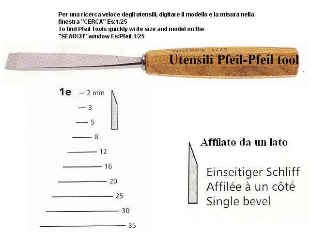 Pfeil sgorbia per legno 1E/30