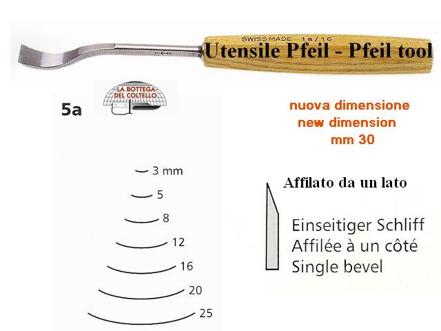 Sgorbia legno curvatura 5A/30 Pfeil Svizzera