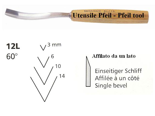 Pfeil carving tool 12L/3 60�
