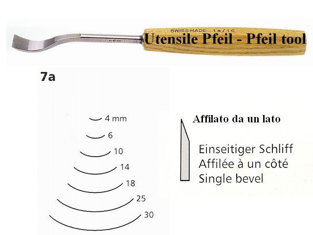 Sgorbia legno curva 7A/6 Pfeil Svizzera