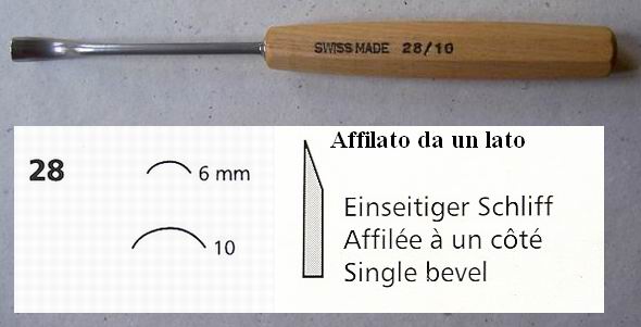Reverse bent gouge 28/10 Pfeil