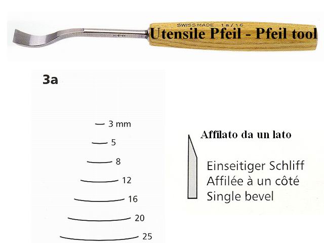 Sgorbia legno curvatura 3A/5 Pfeil 