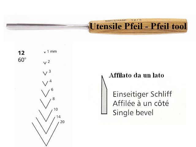 Pfeil 12/1 v-parting tool 60�