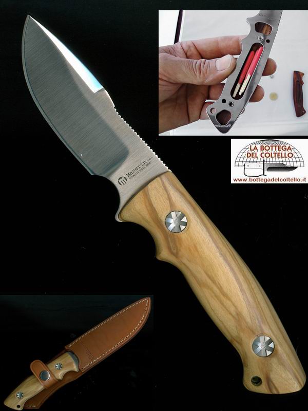 Maserin Hunting knife, olive wood handle