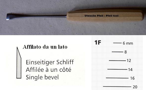 Sgorbia legno 1F/16 Pfeil