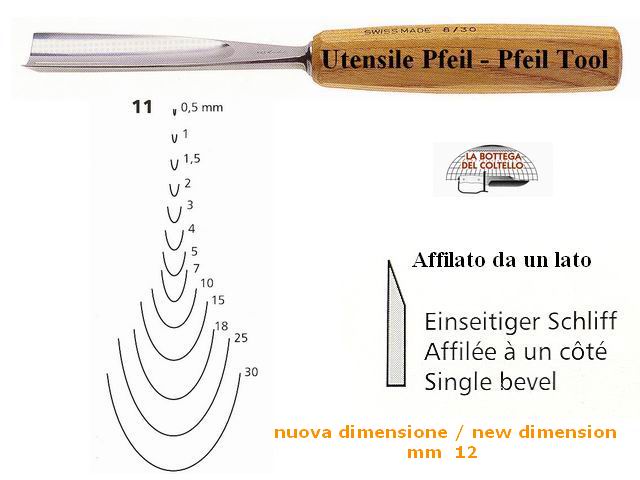 Pfeil straight gouge 11/12 curved edge