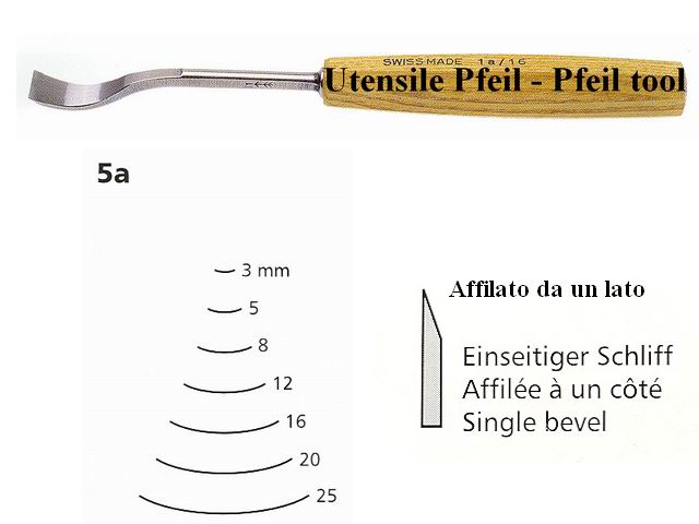 Sgorbia legno curvatura 5A/5 Pfeil Svizzera