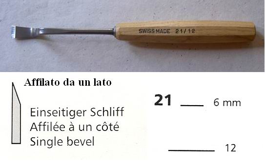Dog leg chisel 21/12 Pfeil