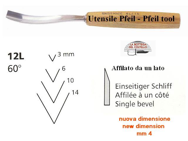 Pfeil carving tool 12L/4 60�