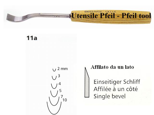 Sgorbia legno curvatura 11A/4 Pfeil 