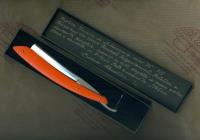Straight razor 8/8 orange G10 point